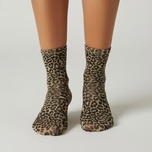 Leopard Mesh Stocking Socks
